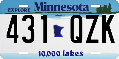 MN license plate 431QZK