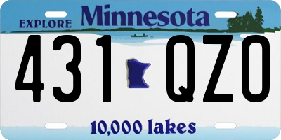 MN license plate 431QZO