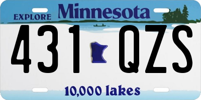 MN license plate 431QZS