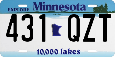 MN license plate 431QZT