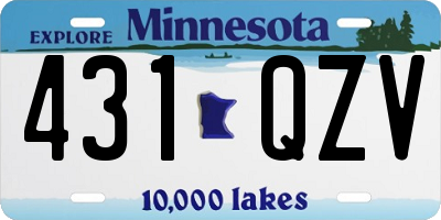 MN license plate 431QZV