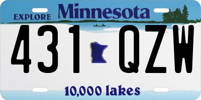 MN license plate 431QZW