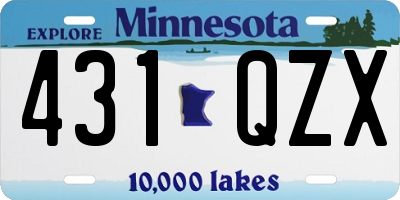 MN license plate 431QZX