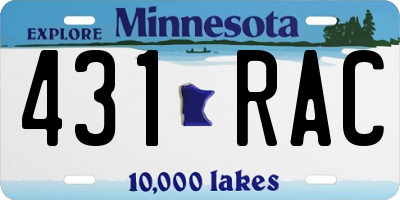 MN license plate 431RAC