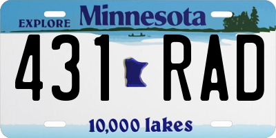 MN license plate 431RAD