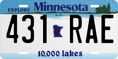 MN license plate 431RAE