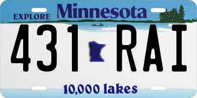 MN license plate 431RAI