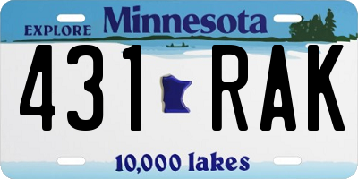 MN license plate 431RAK