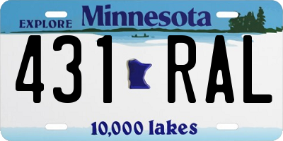 MN license plate 431RAL