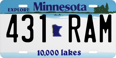 MN license plate 431RAM