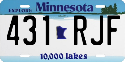 MN license plate 431RJF