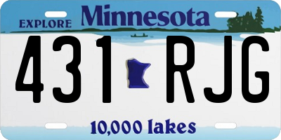 MN license plate 431RJG