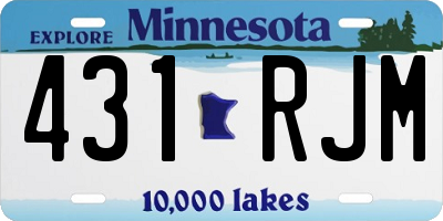 MN license plate 431RJM