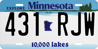 MN license plate 431RJW