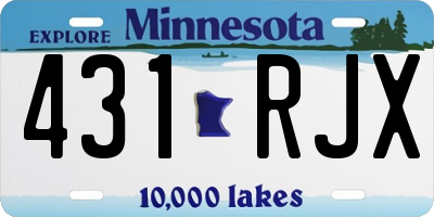 MN license plate 431RJX