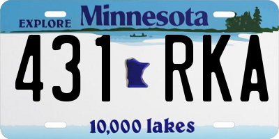 MN license plate 431RKA