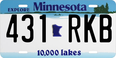 MN license plate 431RKB
