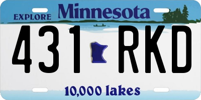 MN license plate 431RKD