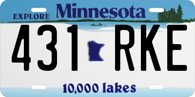 MN license plate 431RKE