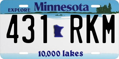 MN license plate 431RKM