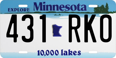MN license plate 431RKO
