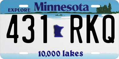 MN license plate 431RKQ