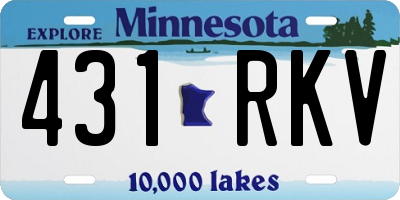 MN license plate 431RKV