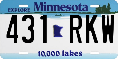 MN license plate 431RKW