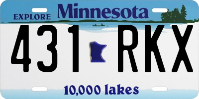 MN license plate 431RKX
