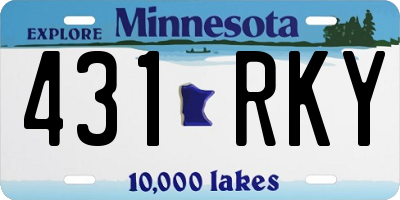 MN license plate 431RKY
