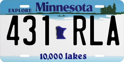 MN license plate 431RLA