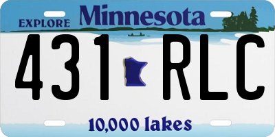 MN license plate 431RLC
