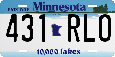 MN license plate 431RLO