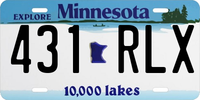 MN license plate 431RLX