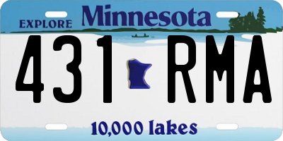MN license plate 431RMA
