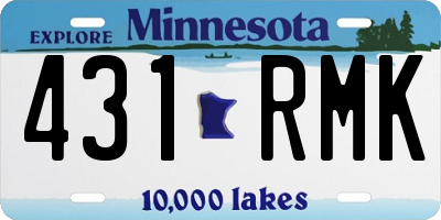 MN license plate 431RMK