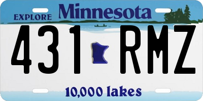MN license plate 431RMZ