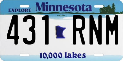 MN license plate 431RNM