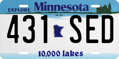 MN license plate 431SED