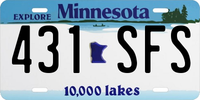 MN license plate 431SFS