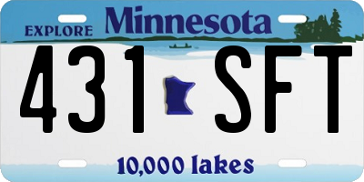 MN license plate 431SFT