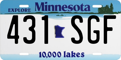 MN license plate 431SGF