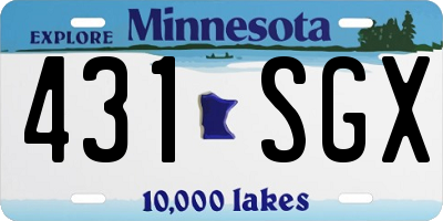 MN license plate 431SGX