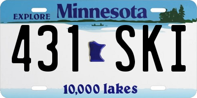 MN license plate 431SKI