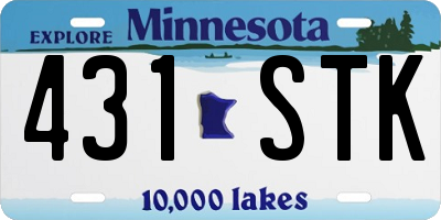 MN license plate 431STK