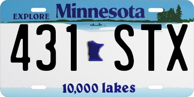 MN license plate 431STX