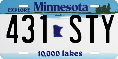 MN license plate 431STY