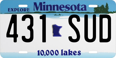 MN license plate 431SUD