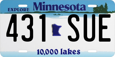 MN license plate 431SUE