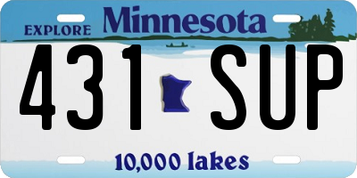 MN license plate 431SUP